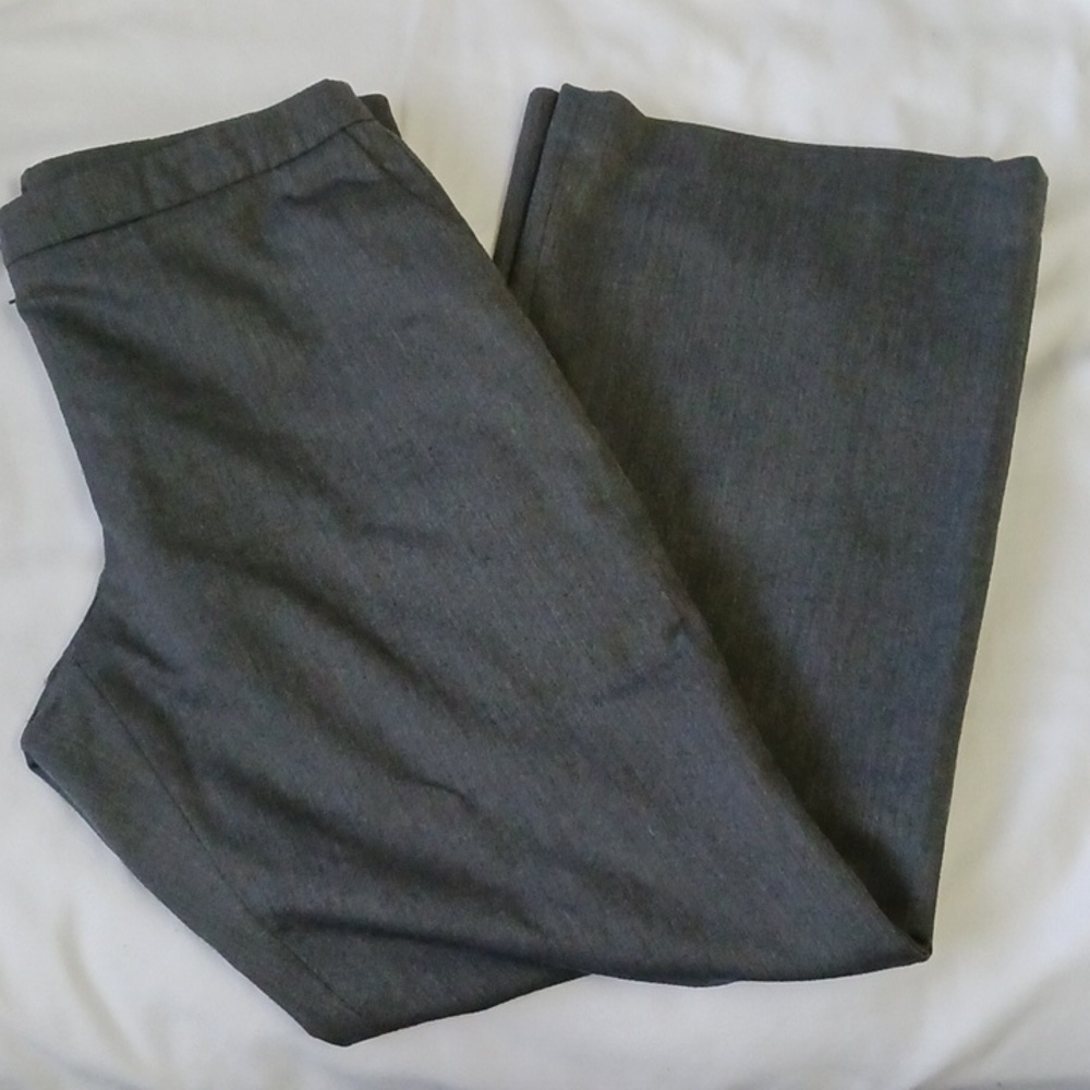 Melanie Lyne Wool Blend Flare Trouser Pants, Gray, Size 16
